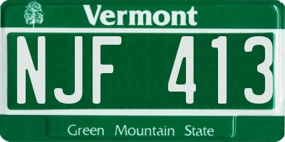 VT license plate NJF413