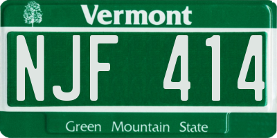 VT license plate NJF414