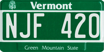 VT license plate NJF420