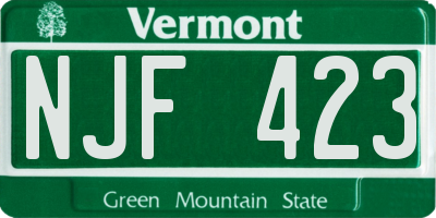 VT license plate NJF423