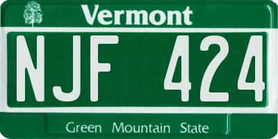 VT license plate NJF424