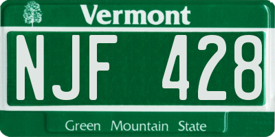 VT license plate NJF428