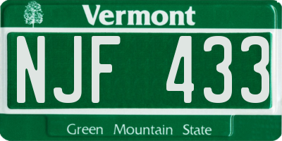 VT license plate NJF433