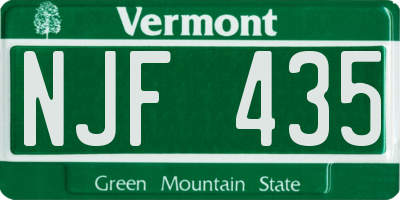 VT license plate NJF435