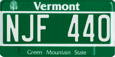 VT license plate NJF440