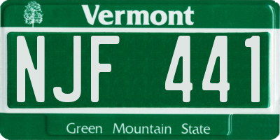 VT license plate NJF441