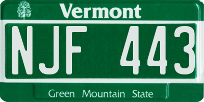 VT license plate NJF443