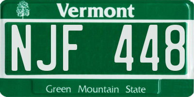 VT license plate NJF448