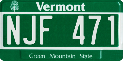 VT license plate NJF471