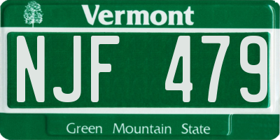 VT license plate NJF479
