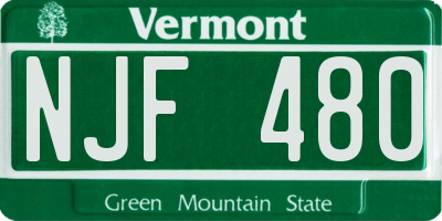 VT license plate NJF480