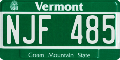 VT license plate NJF485