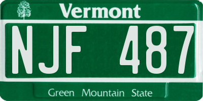 VT license plate NJF487