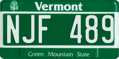 VT license plate NJF489