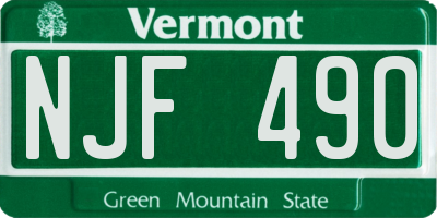 VT license plate NJF490