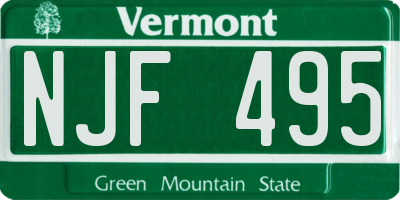 VT license plate NJF495