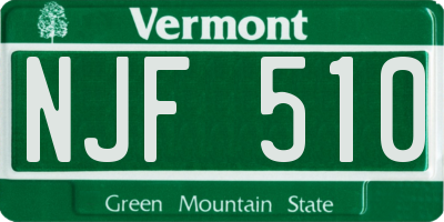 VT license plate NJF510