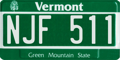 VT license plate NJF511