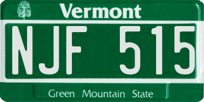 VT license plate NJF515
