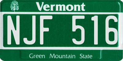 VT license plate NJF516