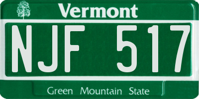 VT license plate NJF517