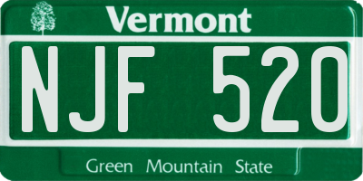 VT license plate NJF520