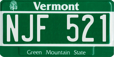 VT license plate NJF521