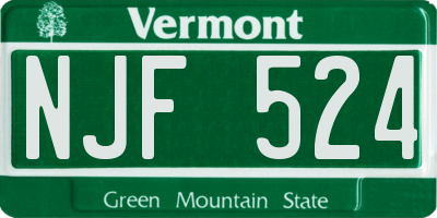 VT license plate NJF524