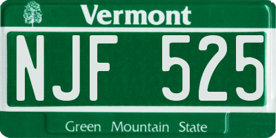 VT license plate NJF525