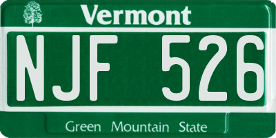 VT license plate NJF526