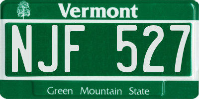 VT license plate NJF527