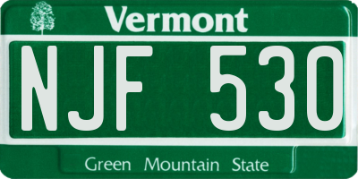 VT license plate NJF530