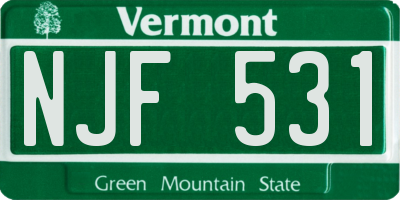 VT license plate NJF531