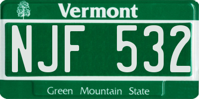 VT license plate NJF532
