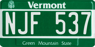 VT license plate NJF537