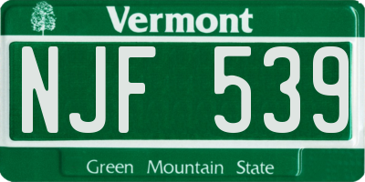 VT license plate NJF539