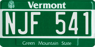 VT license plate NJF541