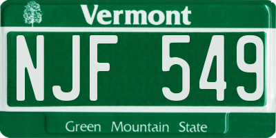 VT license plate NJF549