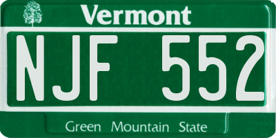 VT license plate NJF552