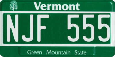 VT license plate NJF555