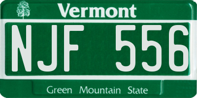 VT license plate NJF556