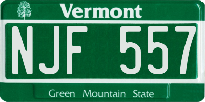 VT license plate NJF557