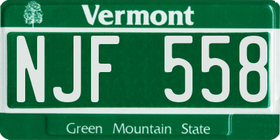 VT license plate NJF558