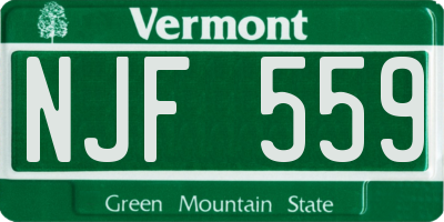 VT license plate NJF559