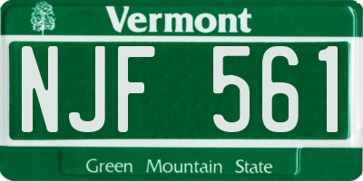 VT license plate NJF561