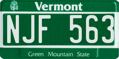 VT license plate NJF563