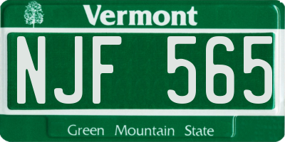 VT license plate NJF565