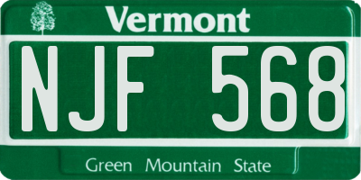 VT license plate NJF568
