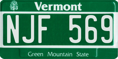 VT license plate NJF569