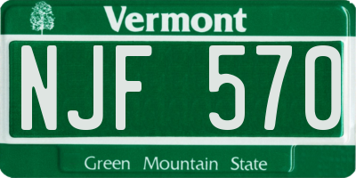 VT license plate NJF570